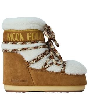 Moon Boot Schoenen ,Bruin ,Wol Icon Low Shearling Boots - Metallic