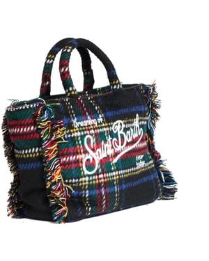 Mc2 Saint Barth Tartan Blauwe Schoudertas Stijlvolle Uitje