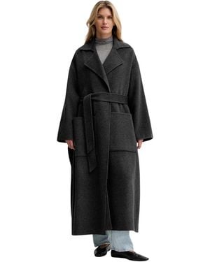 Nanushka Salima Double Wool Robe Coat - Schwarz