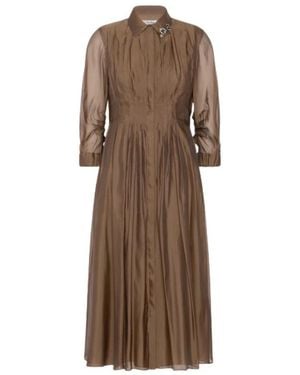 Max Mara Organza Overhemdjurk - Bruin