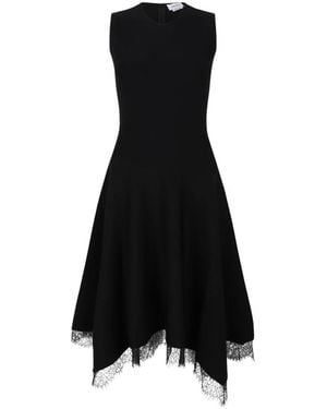 McQueen Asymmetrisches Midikleid - Schwarz