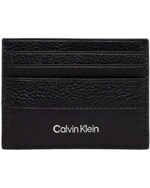 Calvin Klein Schwarzes Lederkartenetui Geldbörse