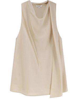 Vince Satin Scarf Top - Naturel