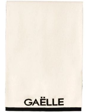 Gaelle Paris Jacquard Con Logo Schal - Weiß