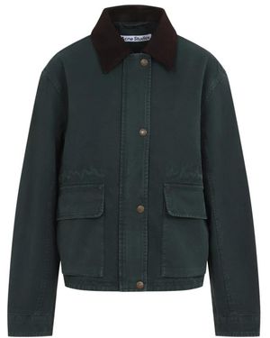 Acne Studios Jassen ,Groen ,Katoen Washed Canvas Jacket
