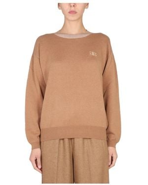Ballantyne R Neck Pullover - Braun
