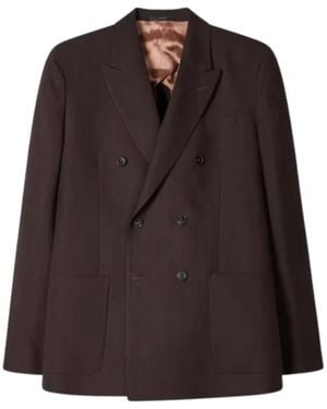 Paul Smith Jassen ,Paars ,Linnen Double-Breasted Linnen Blazer - Bruin