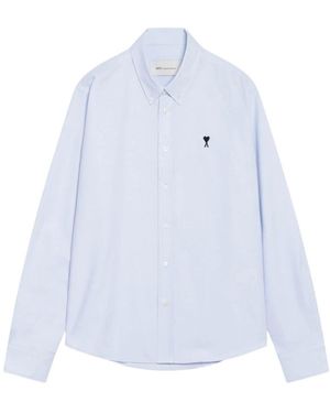 Ami Paris Quota Classic Fit Shirt Met Contrasterende Details - Blauw