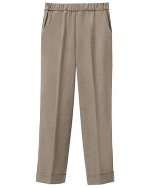ROSSO35 Cropped Trousers - Natural