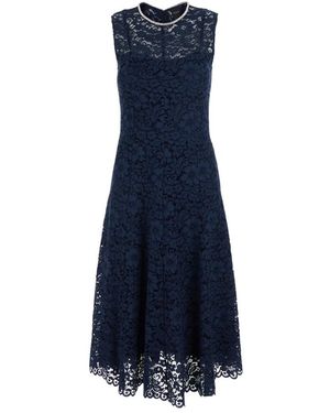 Plain Kleedjes ,Blauw ,Lace Sleeveless Dress