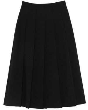 Rohe Rokken ,Zwart ,Polyester Geplooide Midi Rok