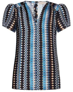 Rinascimento Stijlvolle Geometrische Print Mini Jurk - Blauw