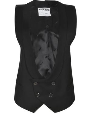 Moschino Scoop-Neck Weste - Schwarz