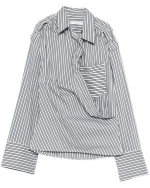 IRO Ornate Lace High-Neck Long Sleeve Blouse - Grijs