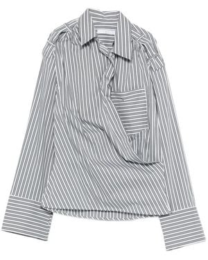 IRO Gestreiftes Hemd Mit Aufgesetzter Tasche - Grau