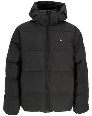 Element Jassen ,Zwart ,Polyester Waterafstotende Donsjas Met Verstelbare Capuchon