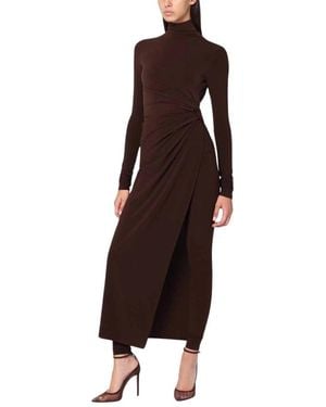 ANDAMANE Elegante Jurken Met 95%Pl 5%Ea - Bruin