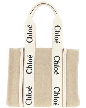 Chloé Medium 'Woody' Tote Bag - Mettallic