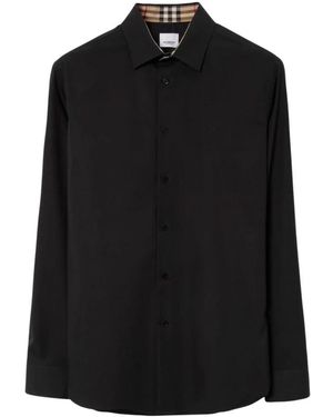 Burberry Ekd Logo Cotton Shirt - Black