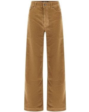 Lois Broeken ,Bruin ,Katoen Wijde Broek - Naturel
