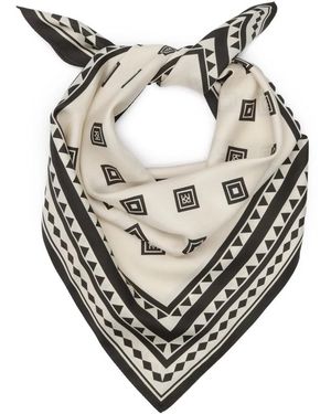 Kazar Accessoires ,Wit ,Vierkante Zijden Sjaal - Metallic