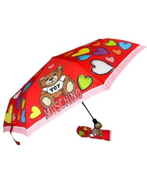 Moschino Accessoires ,Rood ,Heart And Bear Openclose Paraplu