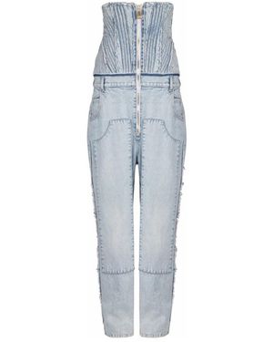 Balmain Cotton Vintage Boyfriend Jeans - Blauw