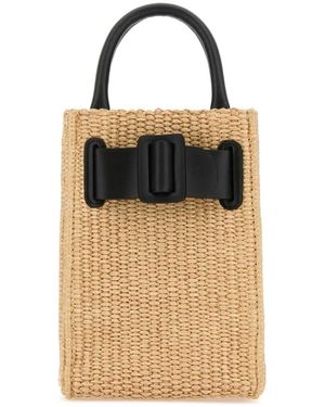Boyy Tassen ,Leer Raffia Bobby Tourist Epsom Handtas - Zwart