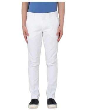 PT Torino Broeken ,Wit ,Katoen Slim-Fit Tailored Broeken - Blauw