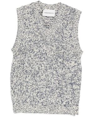 Amaranto B9Ab0044 Abf Mouwloze Knit - Grijs