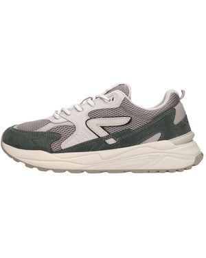 Hub Schoenen ,Groen ,Suède Sneakers Grid-M - Metallic