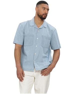 SELECTED Short Sleeve Shirts - Blau