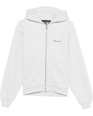 Coperni Hoodies & Sweatvesten ,Grijs ,Katoen Grijze Sweater Met Kroon Detail - Wit