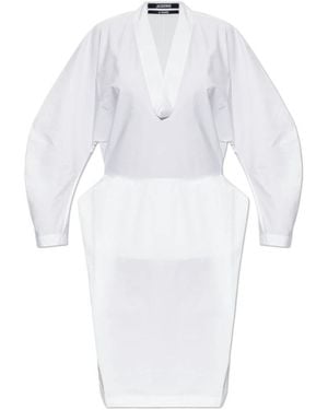 Jacquemus Kleedjes ,Wit ,Katoen The Colombe Dress