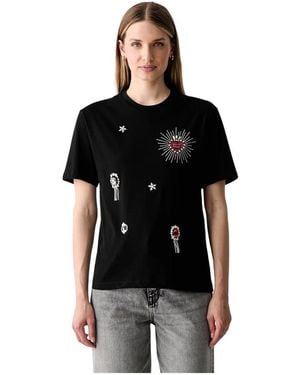 Liu Jo Klassisches T-Shirt - Schwarz