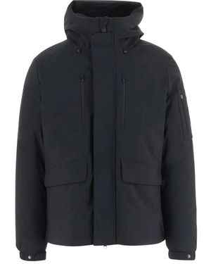 Save The Duck Jassen ,Zwart ,Nylon Technische Nylon Jas Met Capuchon En Meerdere Zakken - Blauw