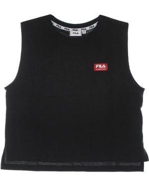 Fila Tops ,Zwart ,Katoen Zwarte Beauty Cropped Boxy Tank Top