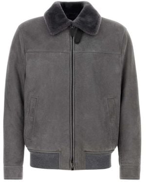 Brioni Faux Fur & Shearling Jackets - Grey