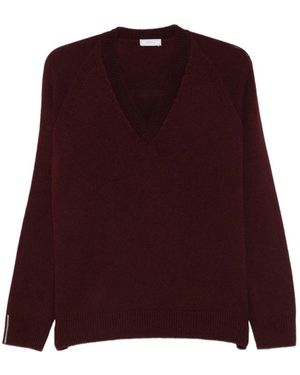 Peserico V-Neck Knitwear - Purple