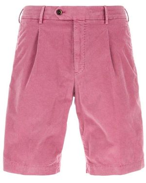 PT Torino Fuchsia Corduroy Bermuda Shorts - Rot