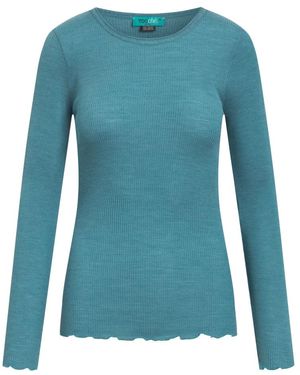 Tooche Geribbelde Pullover Met Lange Mouwen - Blauw