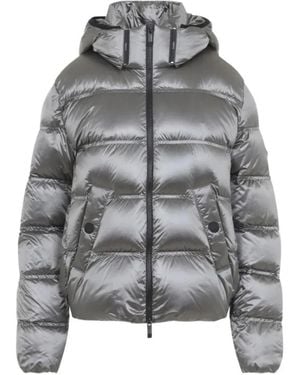 Moncler Jassen ,Grijs ,Nylon Sensation Korte Donsjas
