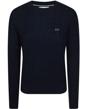 Sun 68 Round-Neck Knitwear - Bleu