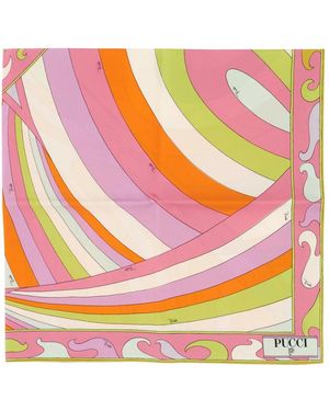 PUCCI Accessoires ,Veelkleurig ,Iride Print Zijden Sjaal - Roze