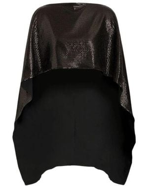 Alberta Ferretti Jassen ,Zwart ,Polyester All-Over Sequin Cape