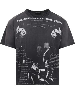 Enfants Riches Deprimes Tops ,Veelkleurig ,Katoen Anti-Intellectual Ethic T-Shirt - Zwart