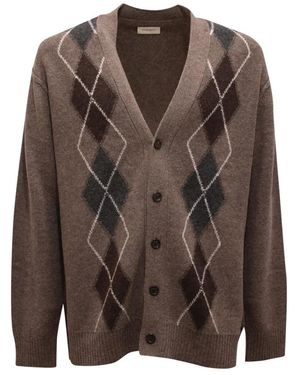 Paolo Pecora Cardigan Maglione Wol Trui - Bruin