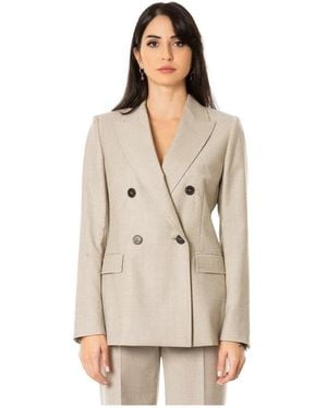 Max Mara Jassen ,Grijs ,Wol Mappa Blazer - Naturel