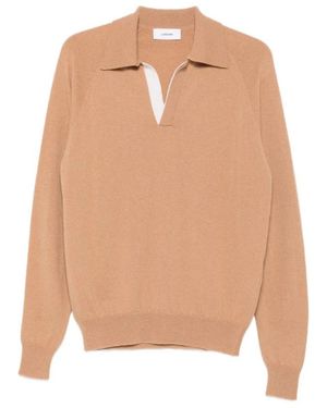 Lardini V-Neck Truien - Naturel
