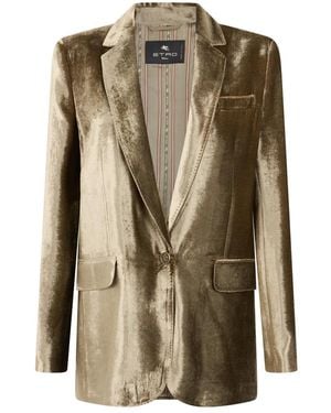 Etro Fluwelen Jas - Groen